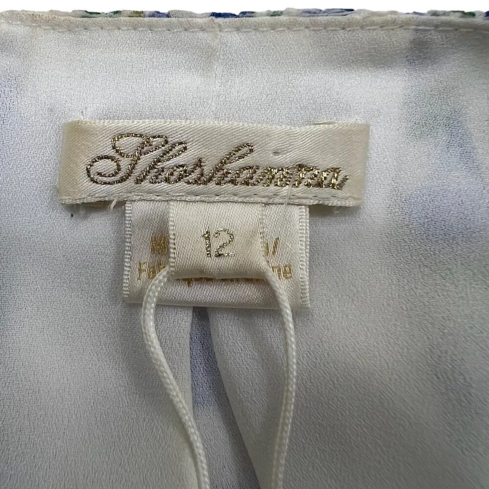 Shoshanna NWT Helena Floral Tie Shoulder V-Neck Midi Dress Lined Size 12 - Picture 6 of 9